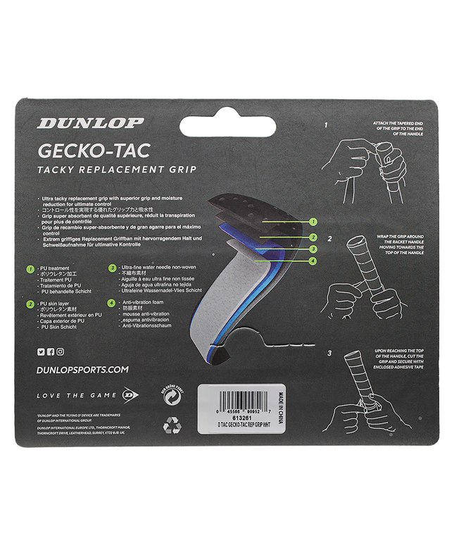 Dunlop Gecko Tac Grip white back 613261